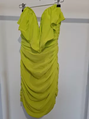 Strapless draped dress - Lime - Dresses