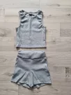 Striped top and shorts set - Gray