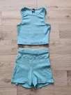 Striped top and shorts set - Mint