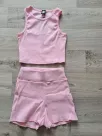 Striped top and shorts set - Pink