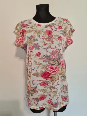 T-shirt T-shirt with a red floral motif - Blouses